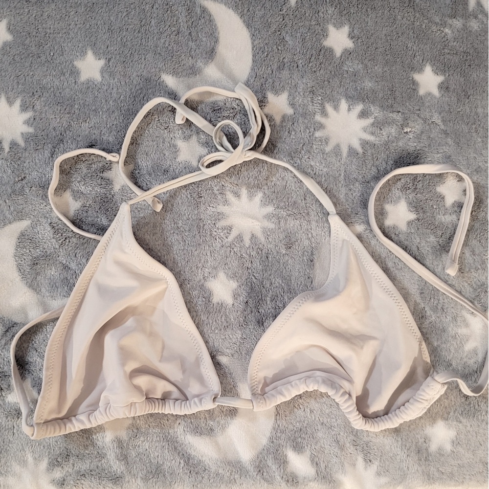 White Triangle Bikini Top Size L